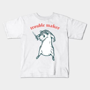 Trouble Maker  //  Cute mouse original design Kids T-Shirt